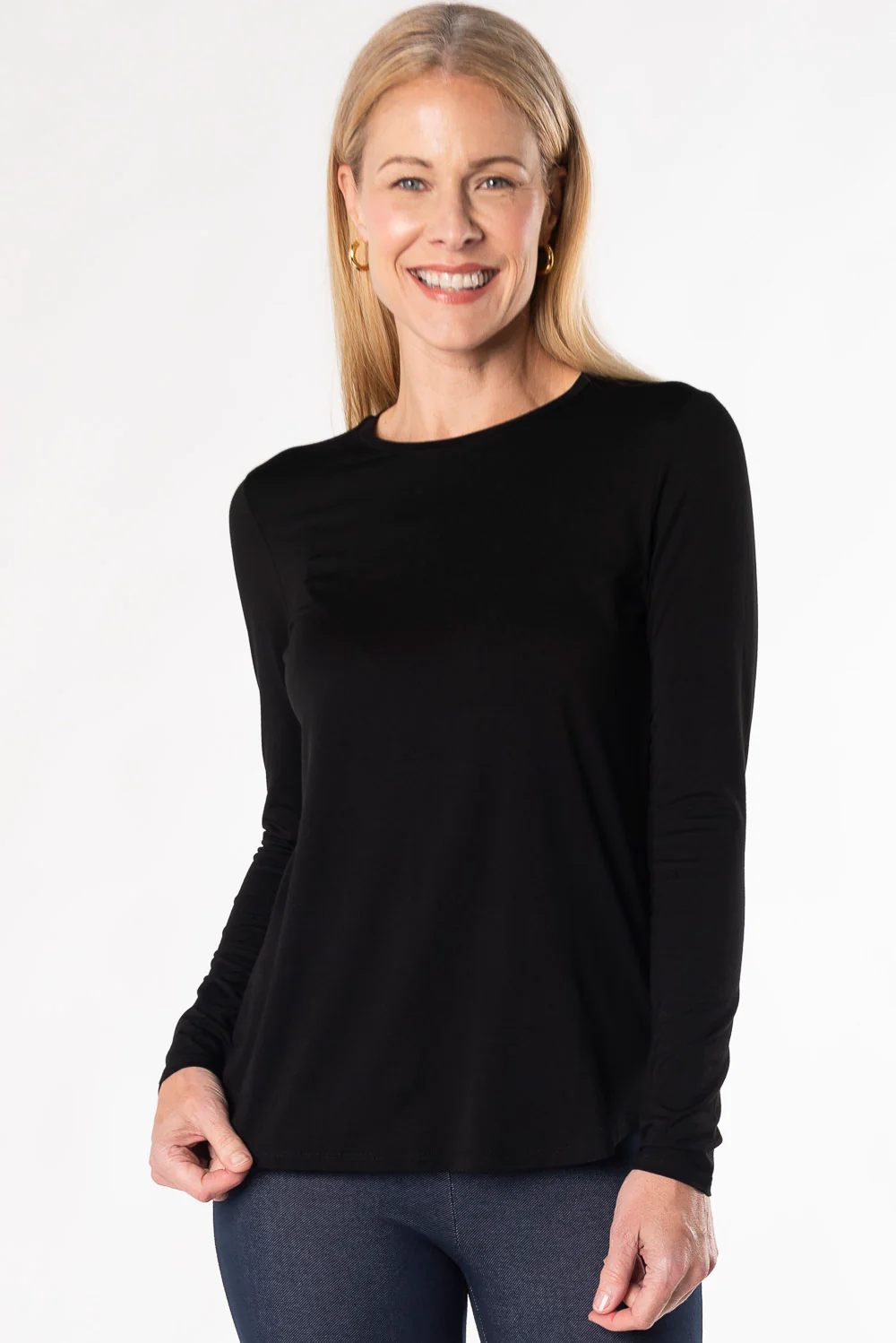 Georgia Crew Bamboo Long Sleeve – Black