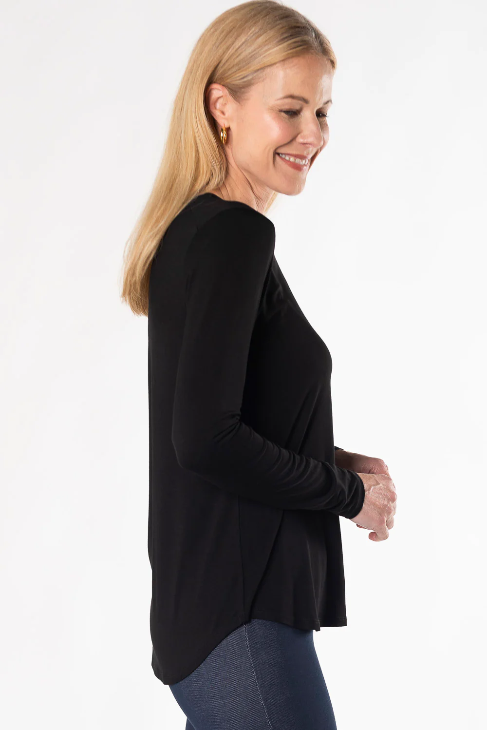 Georgia Crew Bamboo Long Sleeve – Black