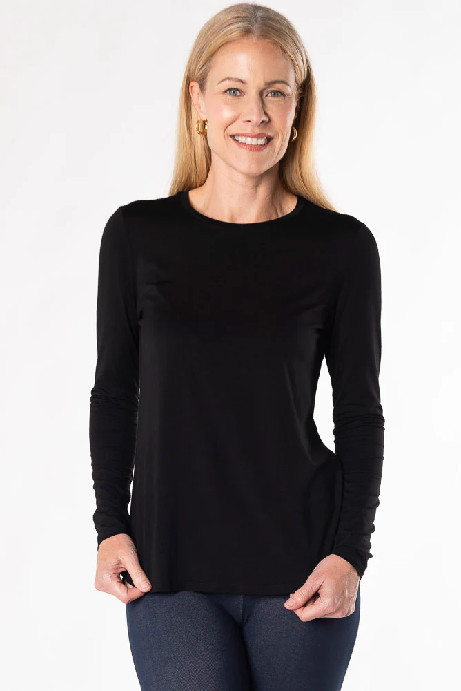 Georgia Crew Bamboo Long Sleeve – Black