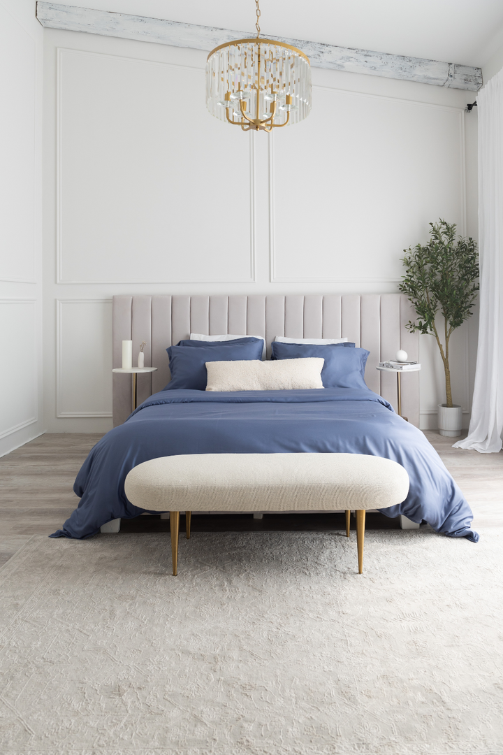 3-Piece Solid Bamboo Duvet Cover Set - Mineral Blue - Terrera