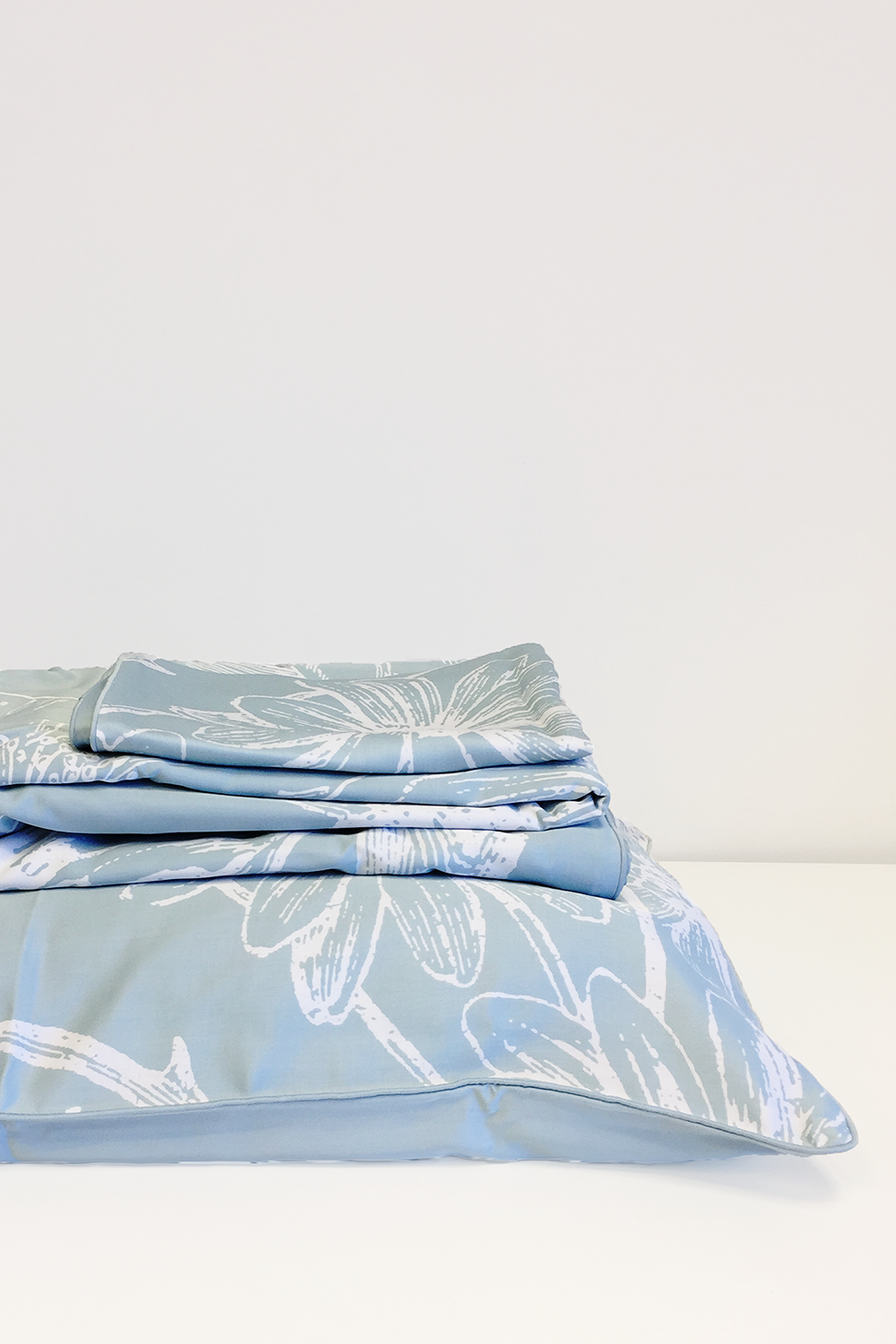 Organic Bamboo Viscose Duvet Cover Set in Blue - LNBF Luxury Bedding Designed in Canada