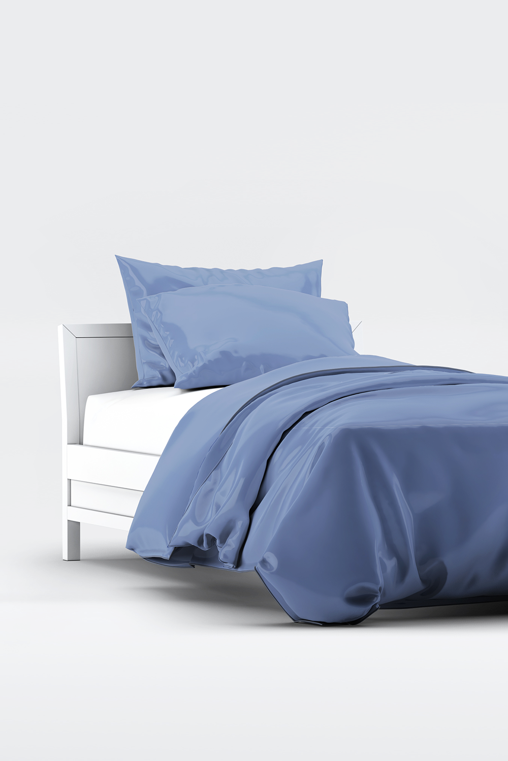 3-Piece Solid Bamboo Duvet Cover Set - Mineral Blue - Terrera