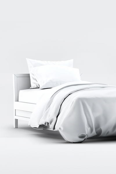 Terrera 3-Piece Solid Bamboo Duvet Cover Set - White