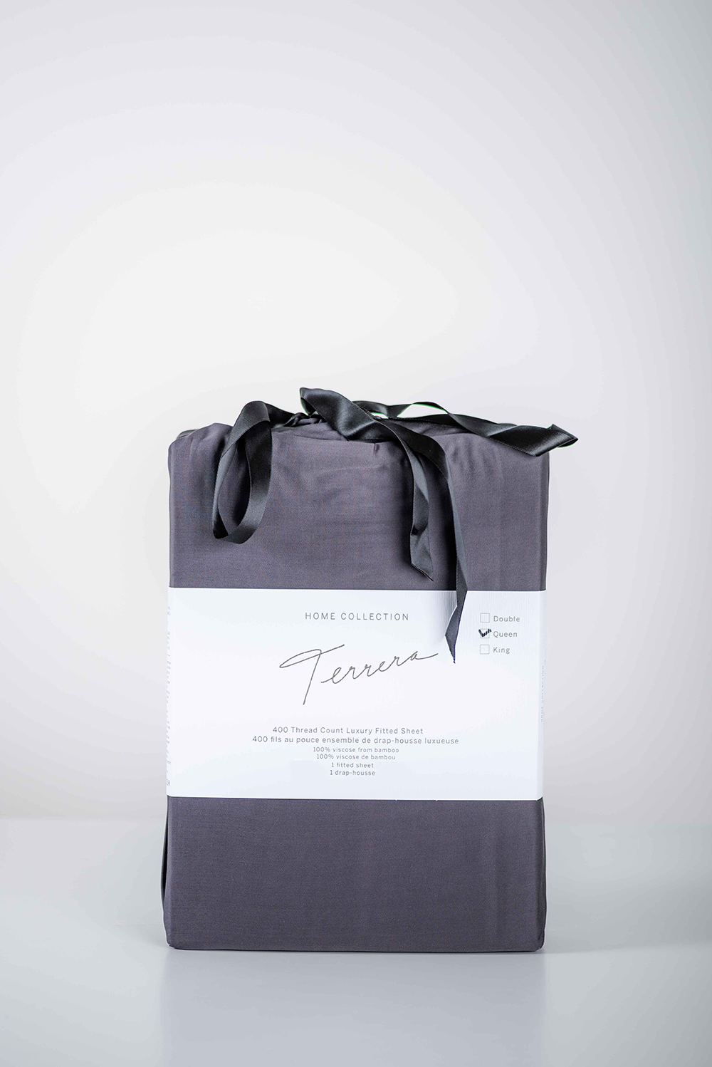 Bamboo Fitted Sheet - Charcoal - Terrera
