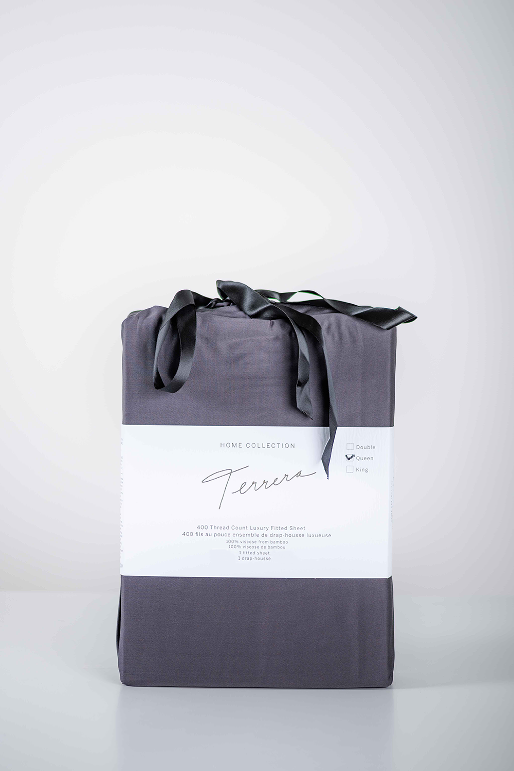 Terrera Bamboo Fitted Sheet - Charcoal