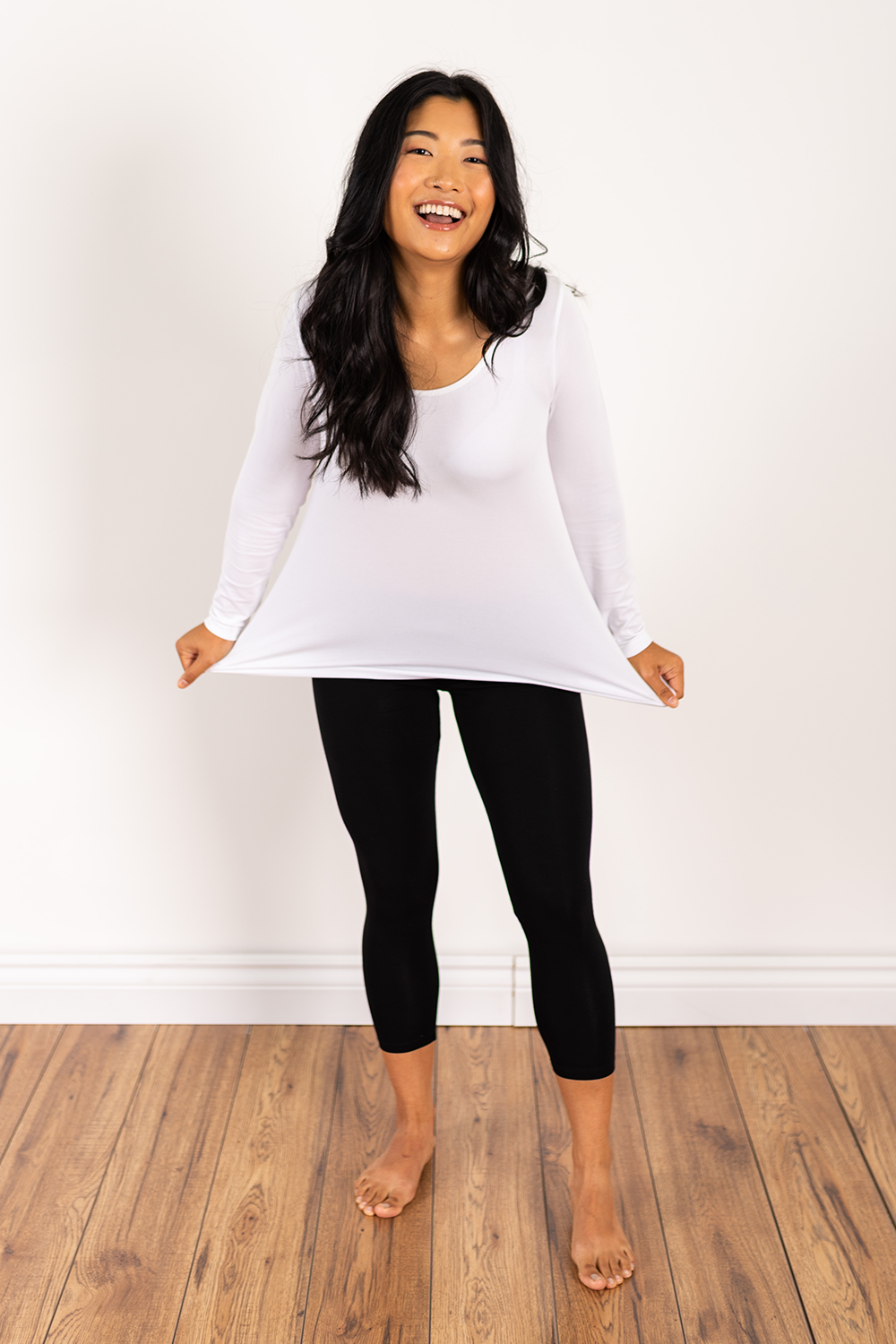 Aurora Seamless Bamboo Long Sleeve - White - Terrera