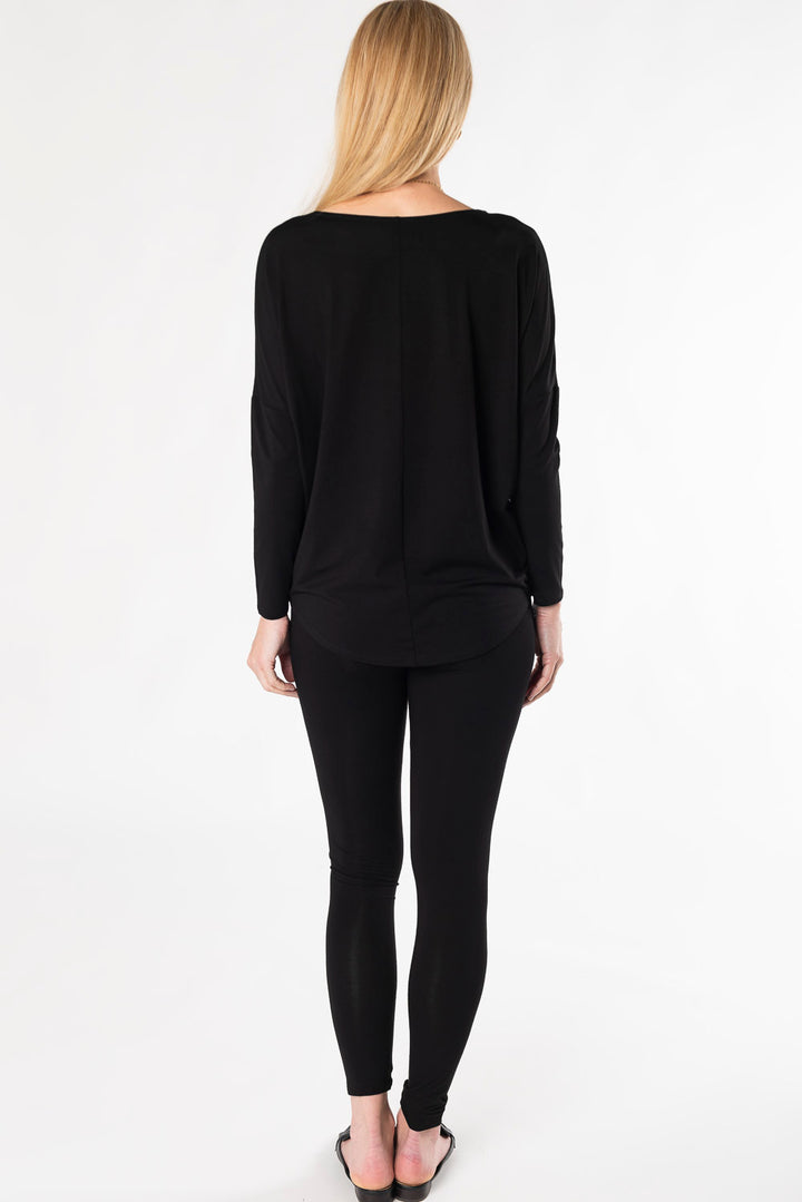 Bridget Dolman Bamboo Top - Black - Terrera