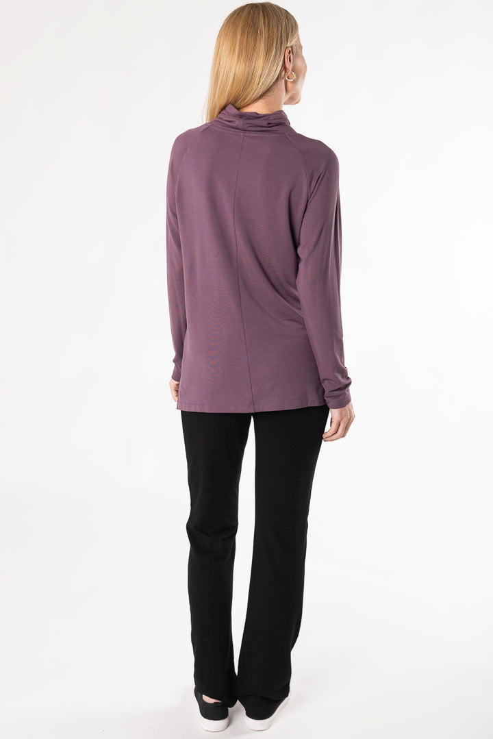 Iris Shawl Collar Bamboo Tunic - Mauve - Terrera