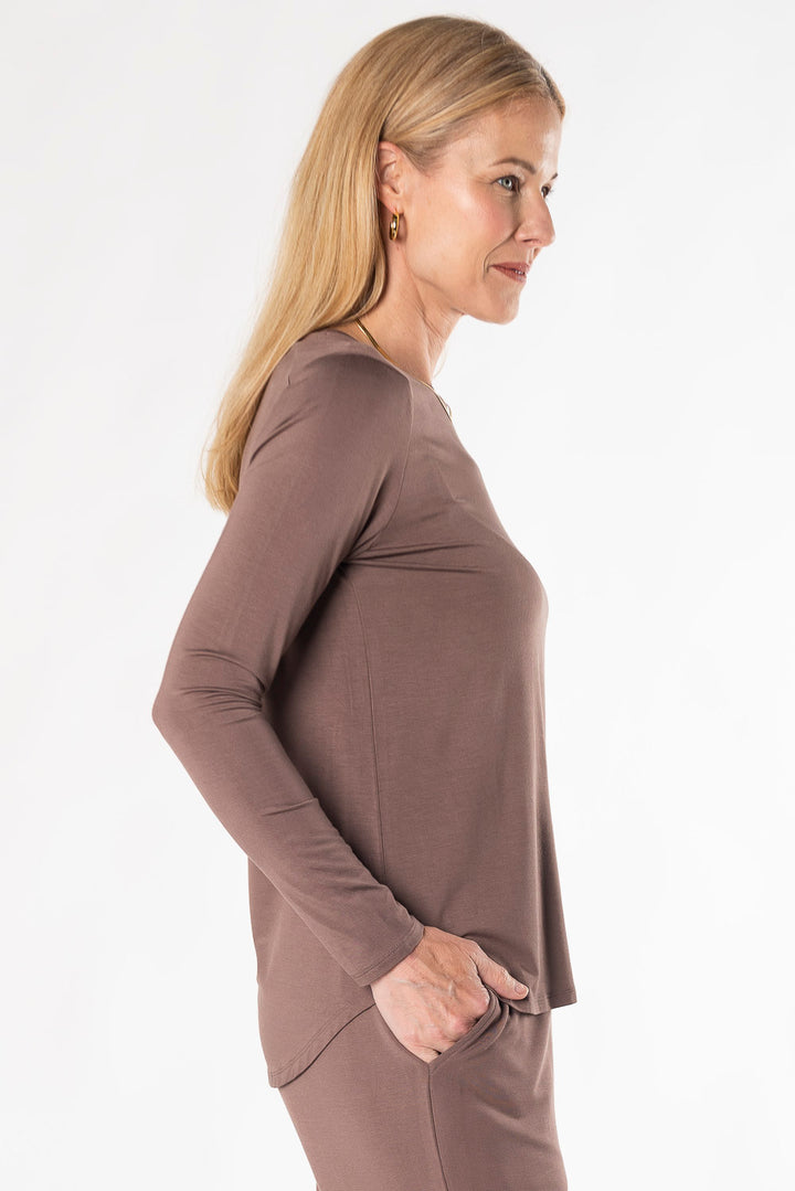 Georgia Crew Bamboo Long Sleeve - Latte - Terrera