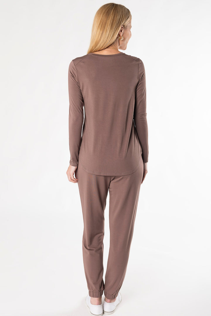 Georgia Crew Bamboo Long Sleeve - Latte - Terrera