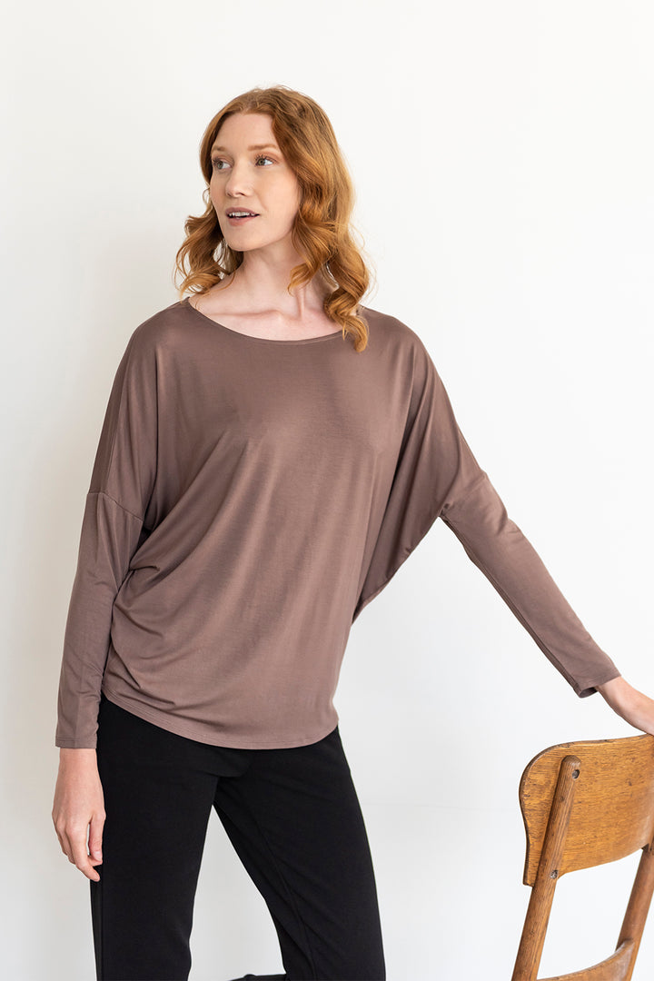 Bridget Dolman Bamboo Top - Latte - Terrera