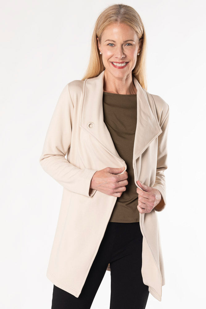 Lucy Shawl Collar Bamboo Cardigan - Oat - Terrera