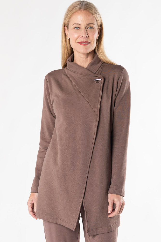 Lucy Shawl Collar Bamboo Cardigan - Latte - Terrera