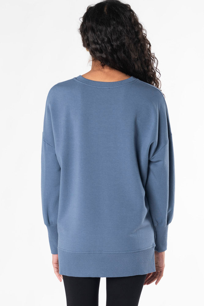 Lynn Side-Snap Bamboo Tunic - Slate Blue - Terrera