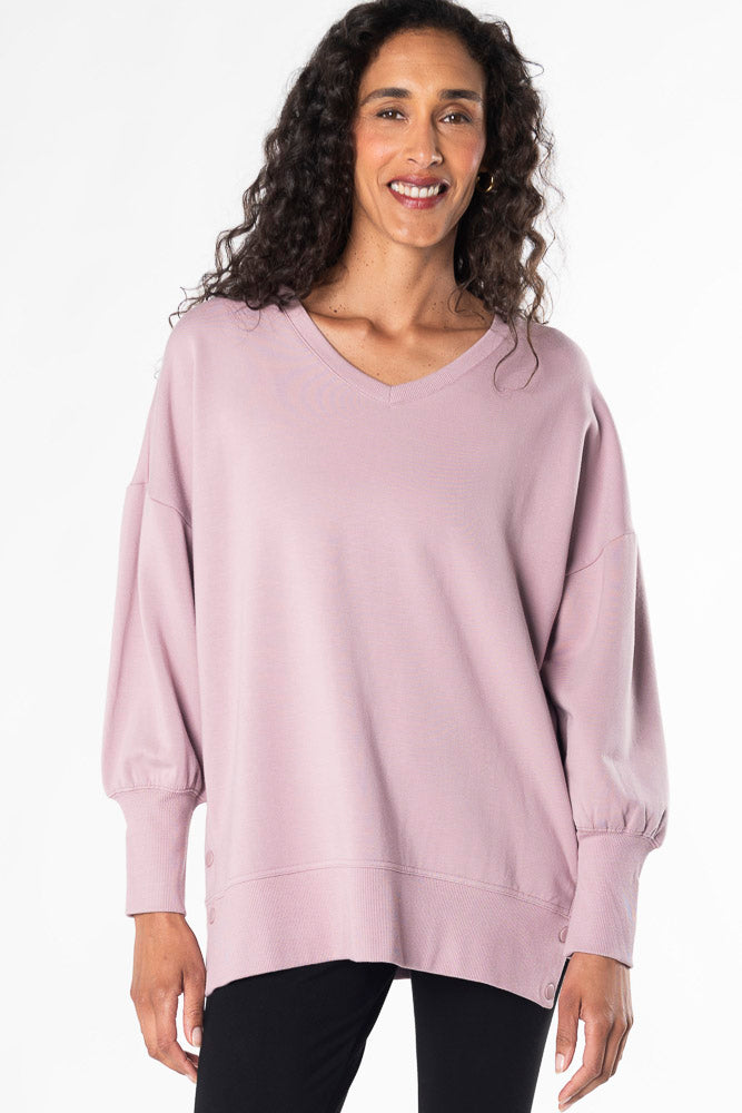 Lynn Side-Snap Bamboo Tunic - Soft Lavender - Terrera