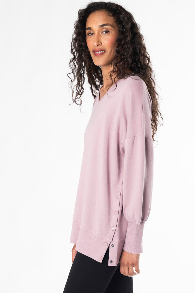 Lynn Side-Snap Bamboo Tunic - Soft Lavender - Terrera