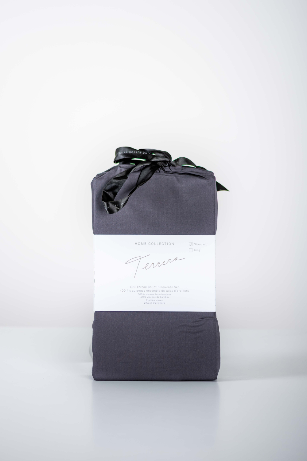 Bamboo Pillowcase Set - Charcoal - Terrera