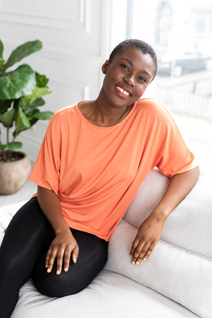 Laura Relaxed-Fit Bamboo Blouse - Apricot - Terrera