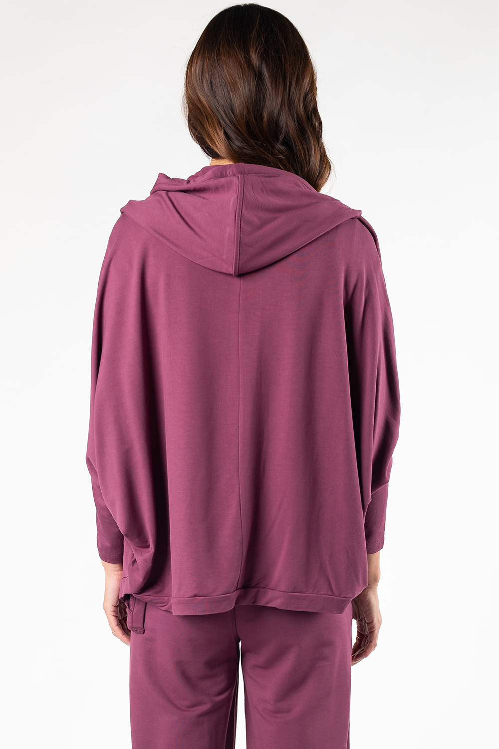 Jaime Bamboo Hoodie Cardigan - Sangria - Terrera