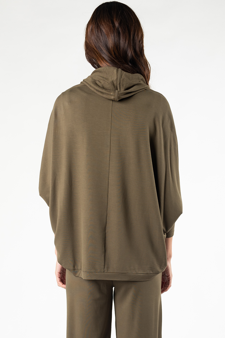 Jaime Bamboo Hoodie Cardigan - Deep Olive - Terrera