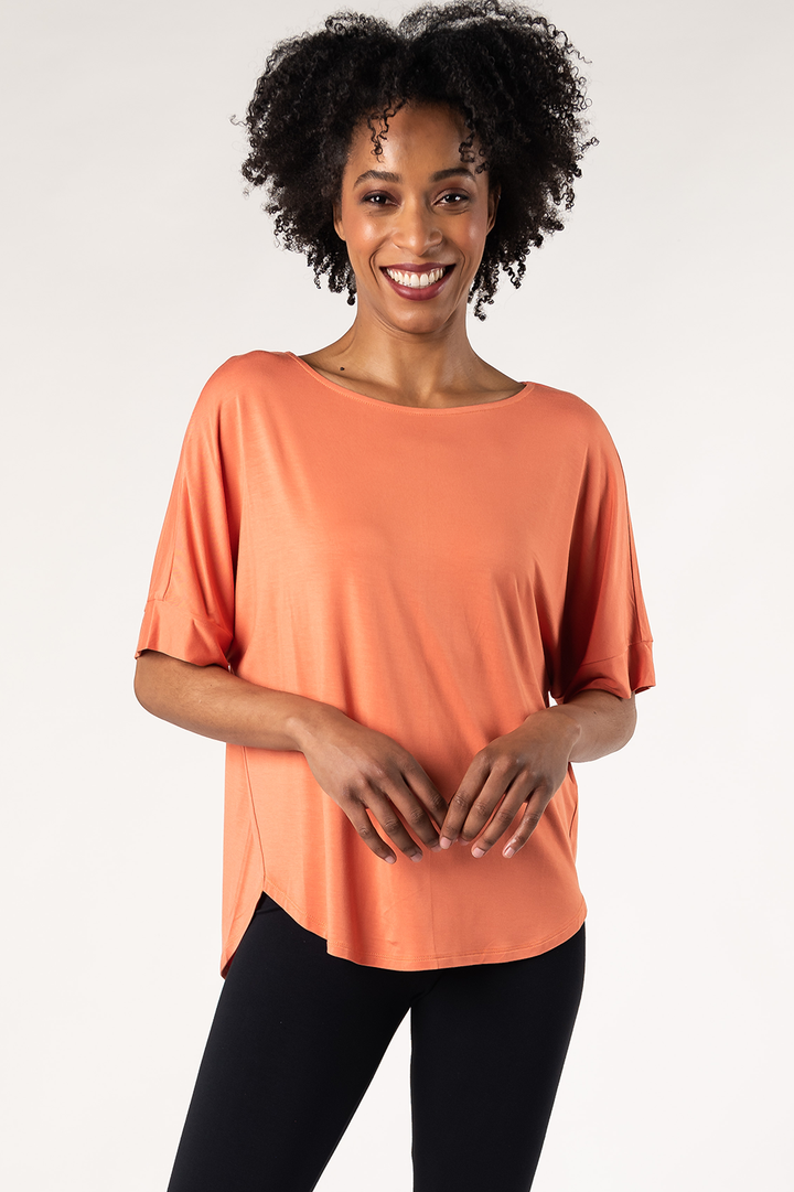 Laura Relaxed-Fit Bamboo Blouse - Apricot - Terrera