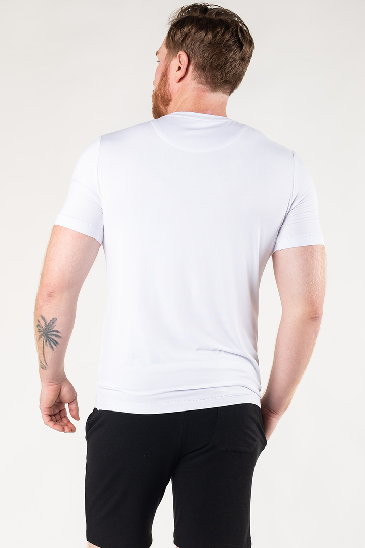 Lawrence Crew Neck Bamboo Tee - White - Terrera