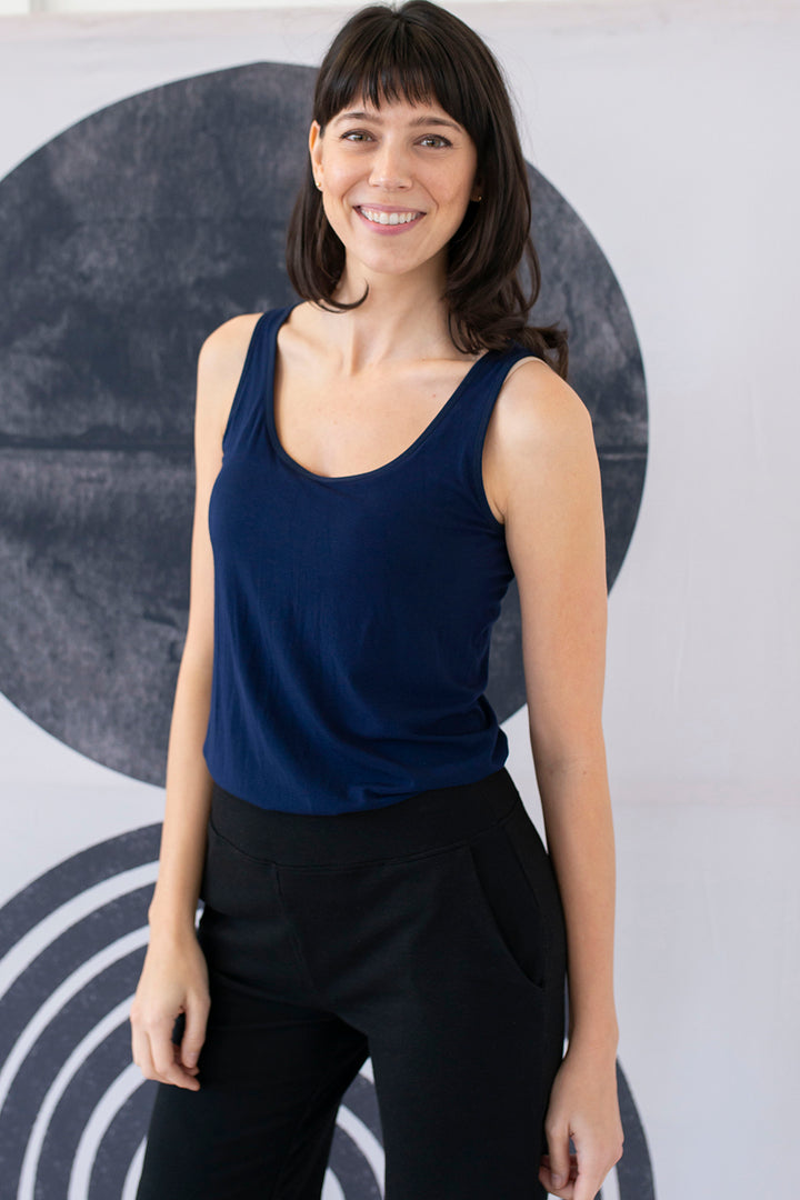 Seamless Bamboo Bra Tank - Ink - Terrera