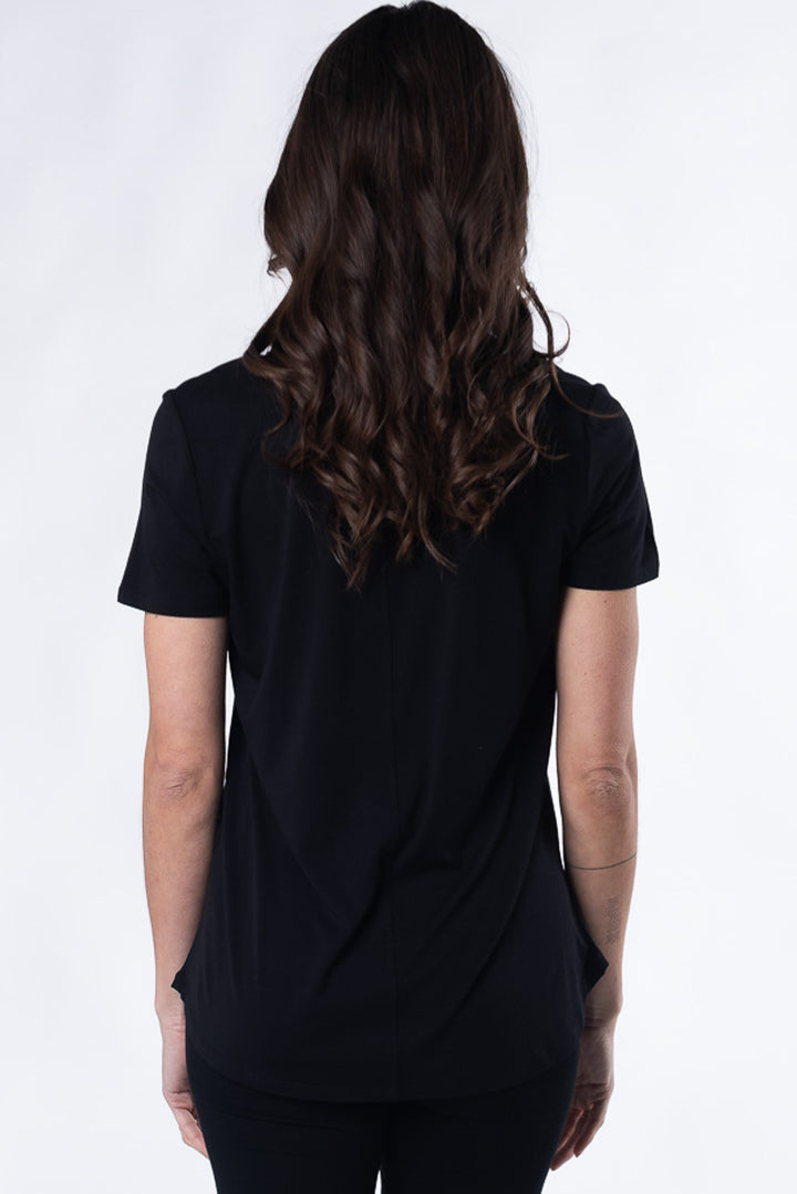 Rylie V-Neck Bamboo Tee - Black - Terrera