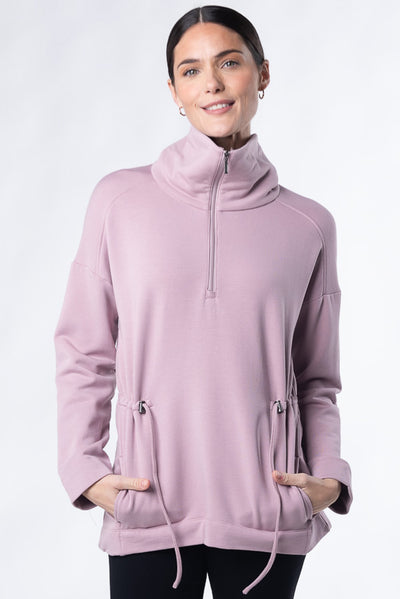 Arden Half-Zip Bamboo Sweatshirt - Soft Lavender