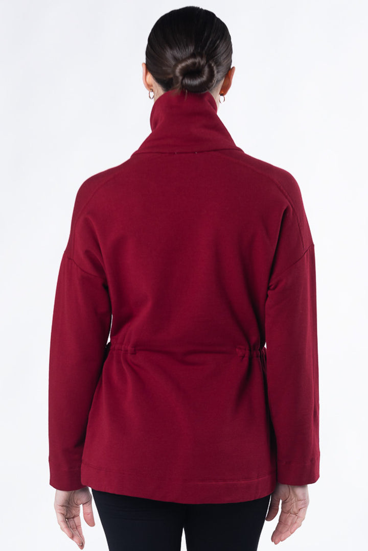 Arden Half-Zip Bamboo Sweatshirt - Cranberry - Terrera