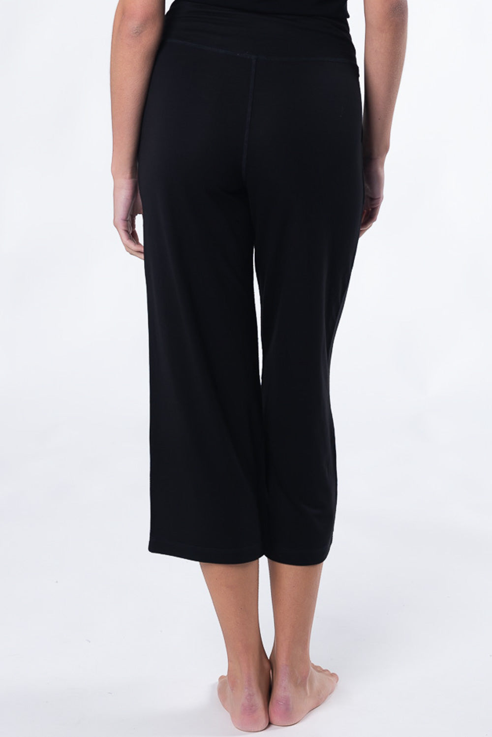 Dion Cropped Bamboo Pant - Black - Terrera
