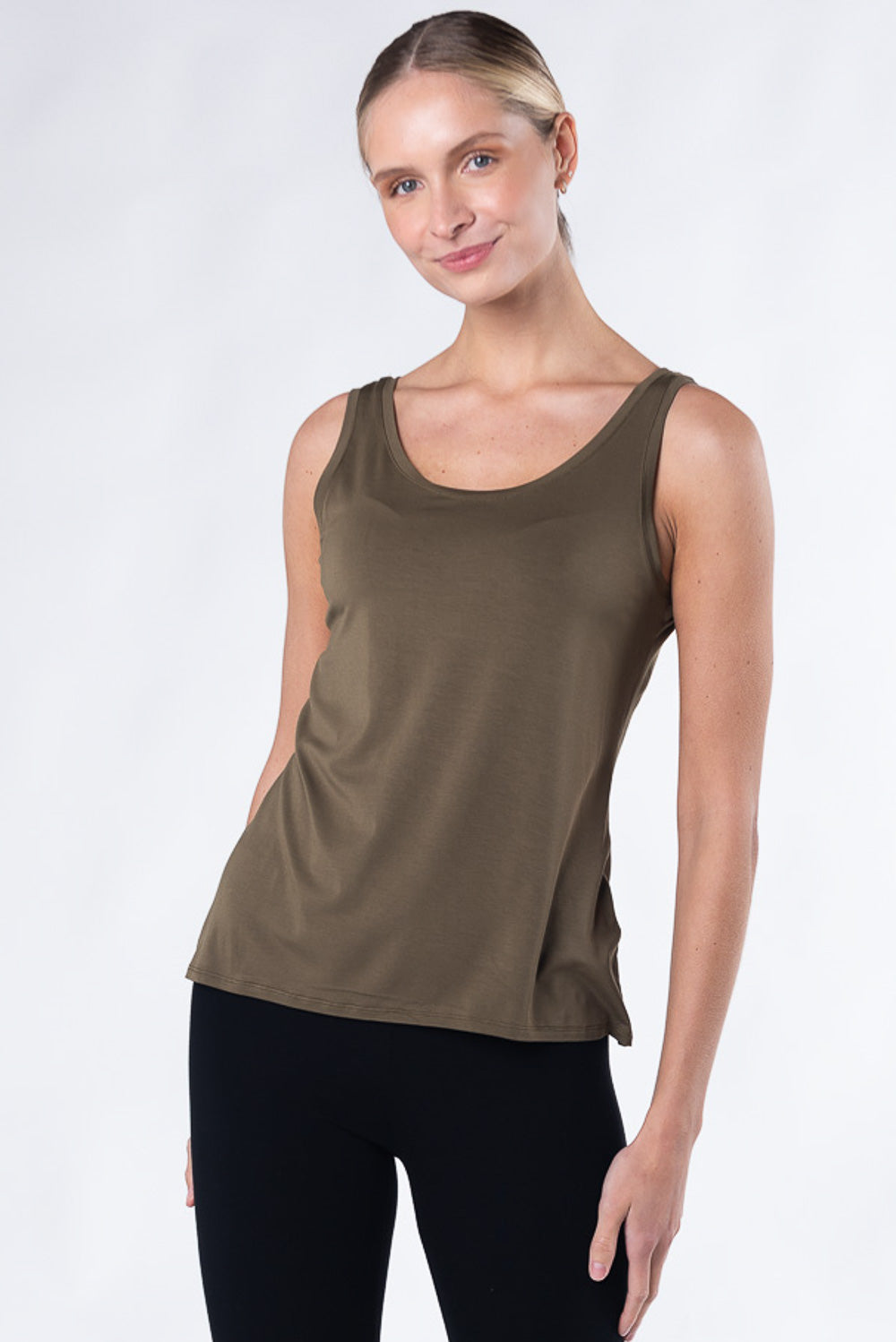 Cindy Bamboo Tank - Deep Olive - Terrera