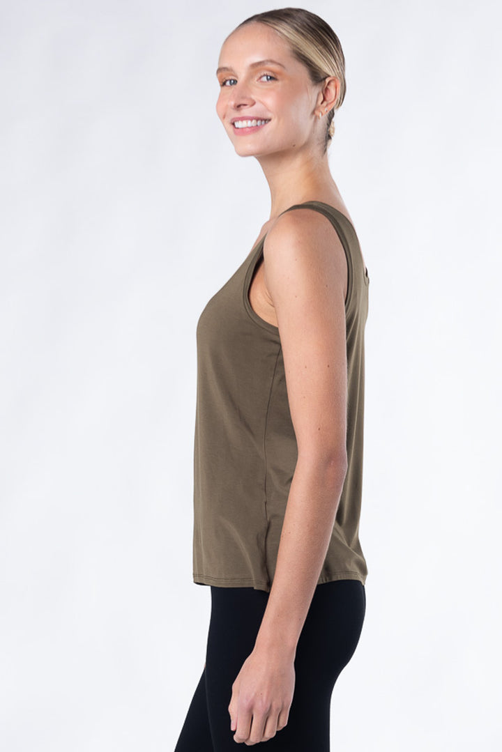 Cindy Bamboo Tank - Deep Olive - Terrera
