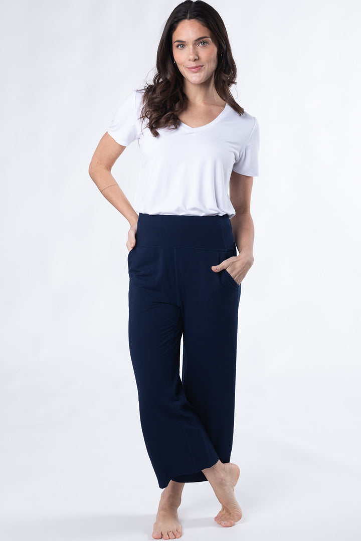 Rylie V-Neck Bamboo Tee - White - Terrera
