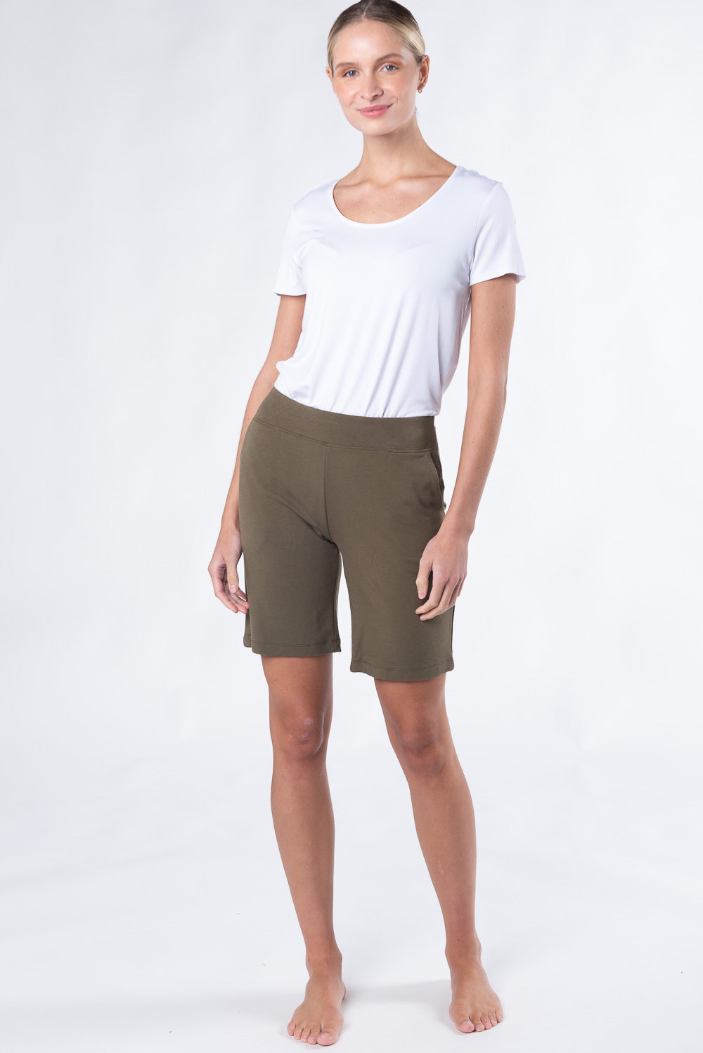 Wendy Bamboo Shorts - Deep Olive - Terrera