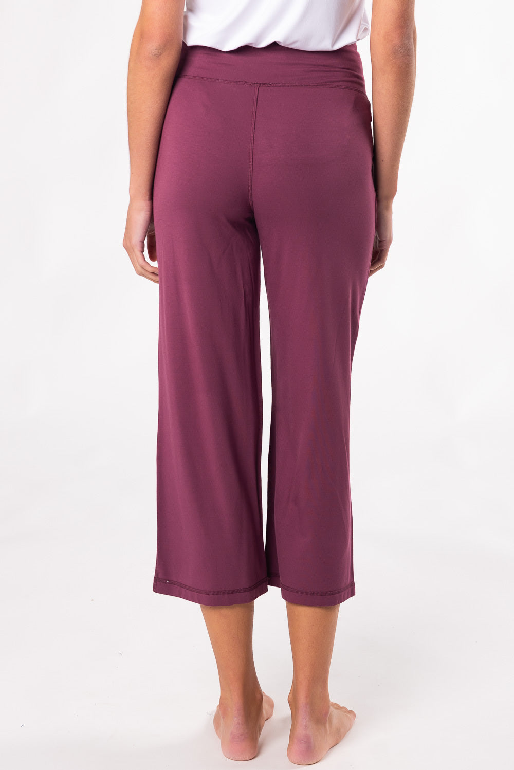 Dion Cropped Bamboo Pant - Sangria - Terrera