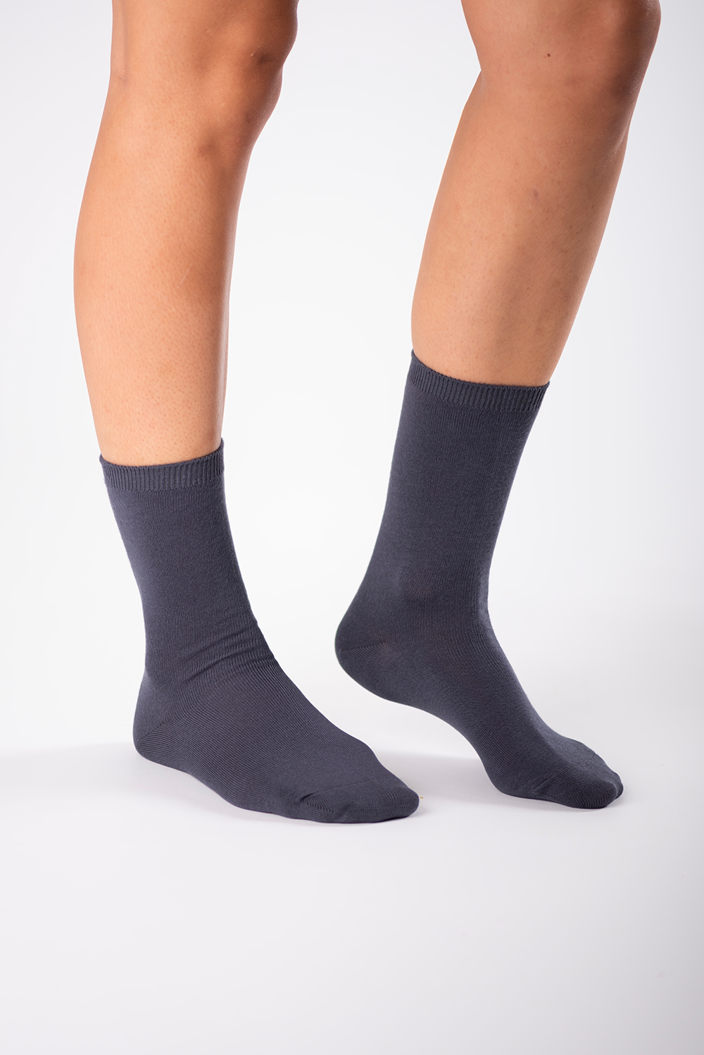 Ladies' 2-Pack Crew Length Bamboo Socks - Grey - Terrera
