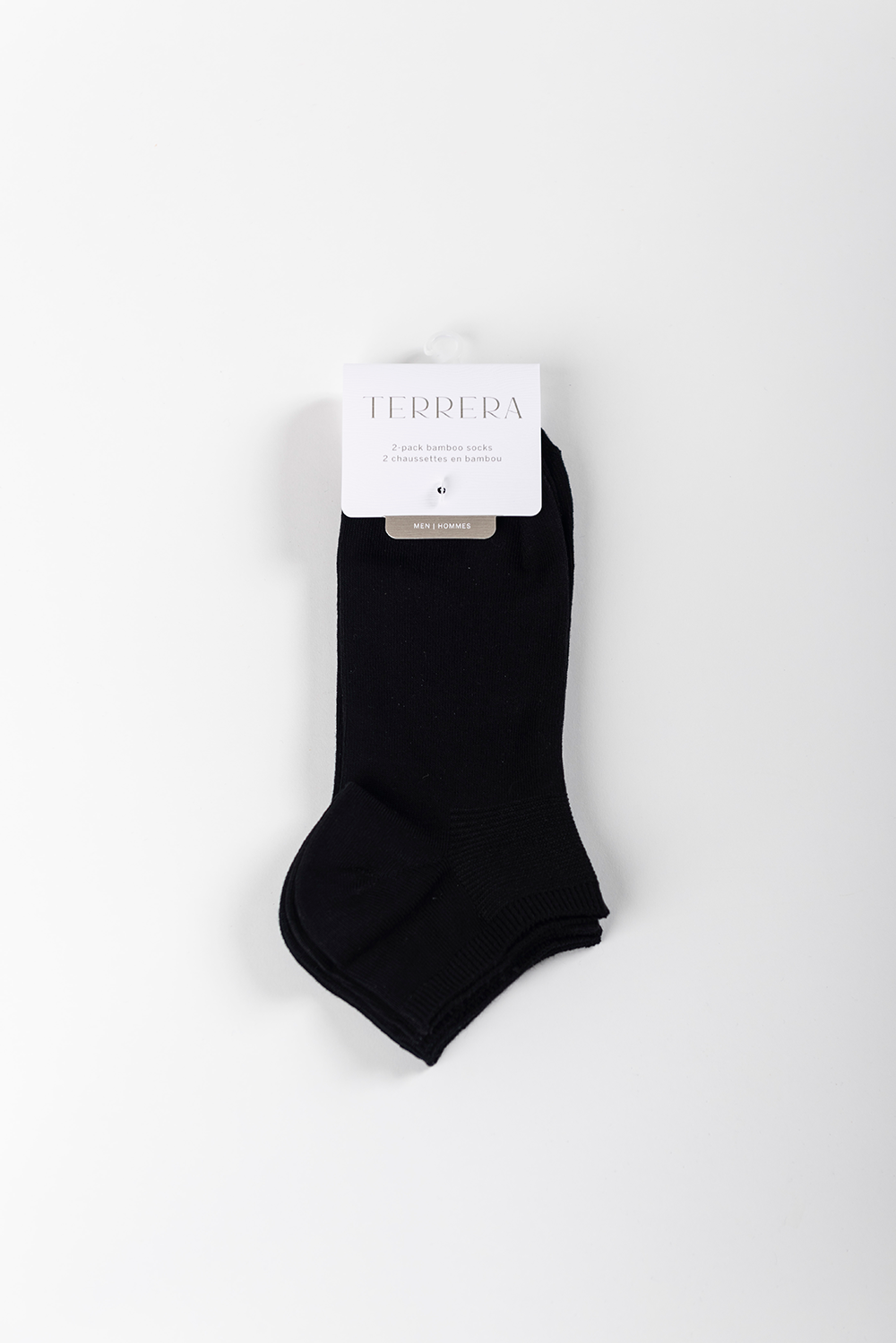 Mens' 2-pack Ankle Length Bamboo Socks - Black - Terrera