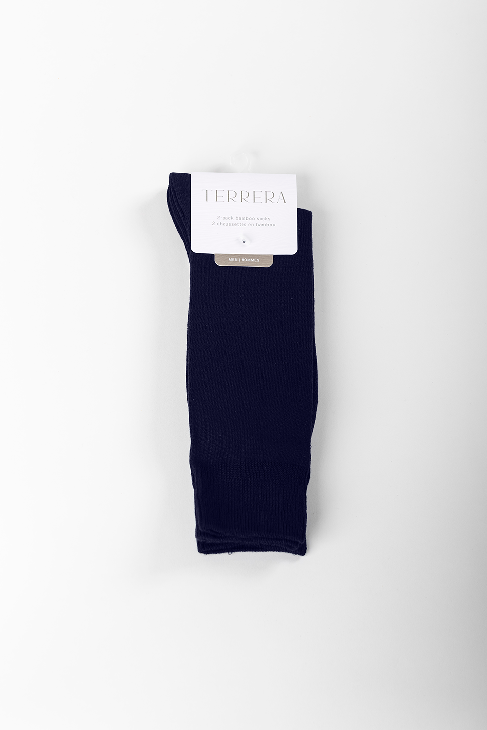 Mens' 2-pack Crew Length Bamboo Socks - Navy - Terrera