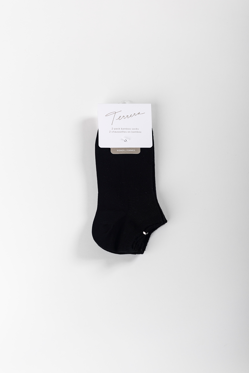 Ladies' 2-Pack Ankle Length Bamboo Socks - Black - Terrera