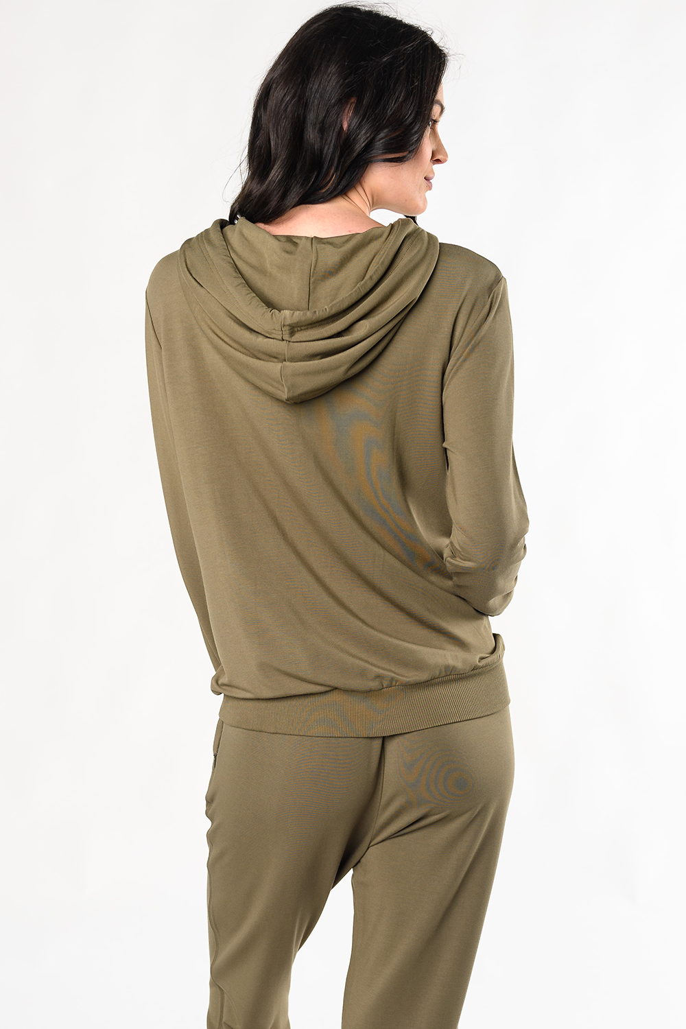 Ashley Bamboo Zipped Hoodie Moss Green Moss Green XL