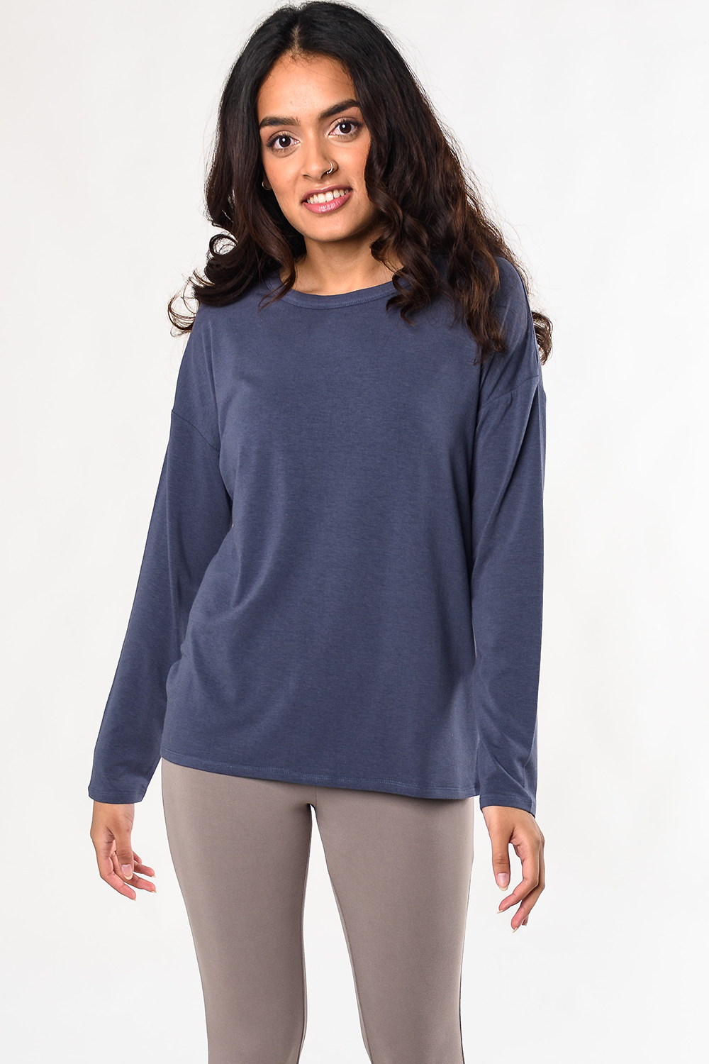 Anita Relaxed Bamboo Crew Top - Anchor Blue – Terrera