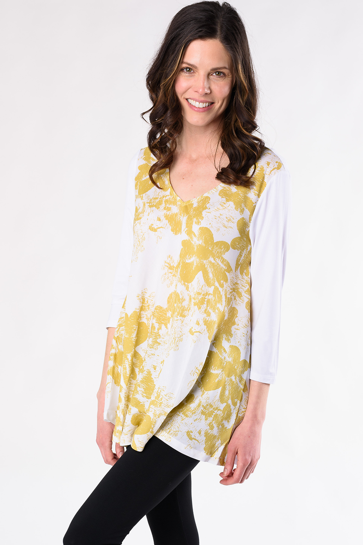 Anna Print Bamboo Tunic - Yellow - Terrera