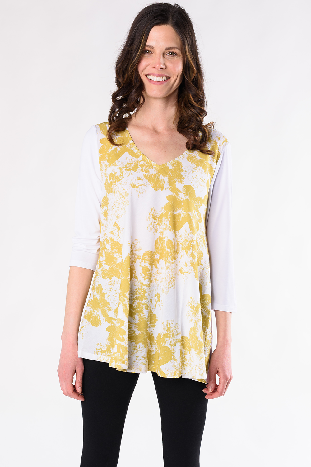 Anna Print Bamboo Tunic - Yellow - Terrera