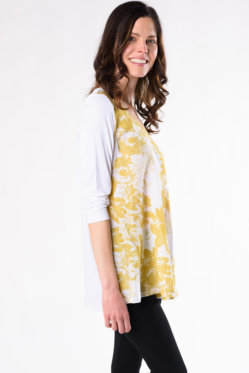 Anna Print Bamboo Tunic - Yellow - Terrera
