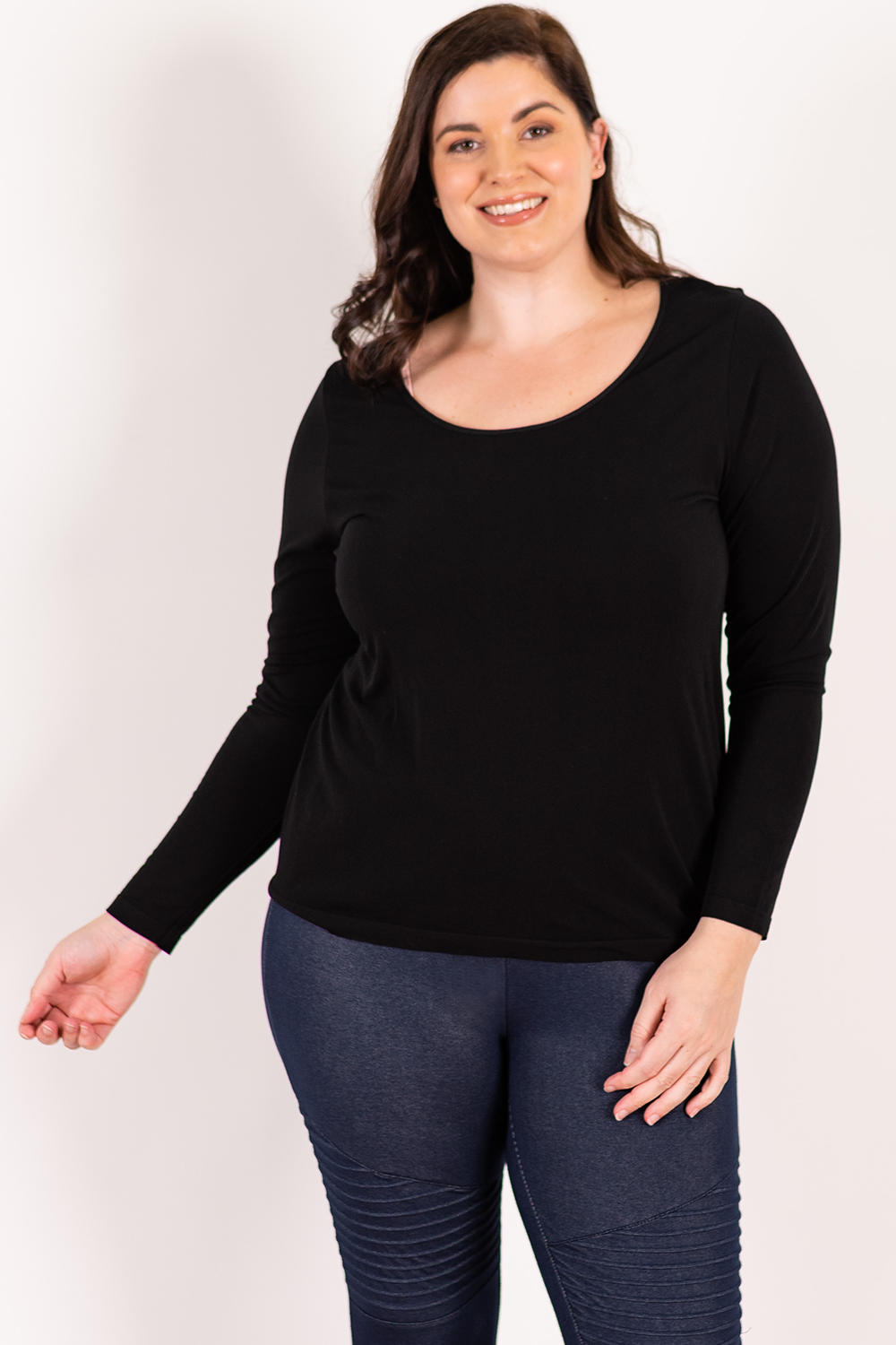 Aurora Seamless Bamboo Long Sleeve - Black - Terrera