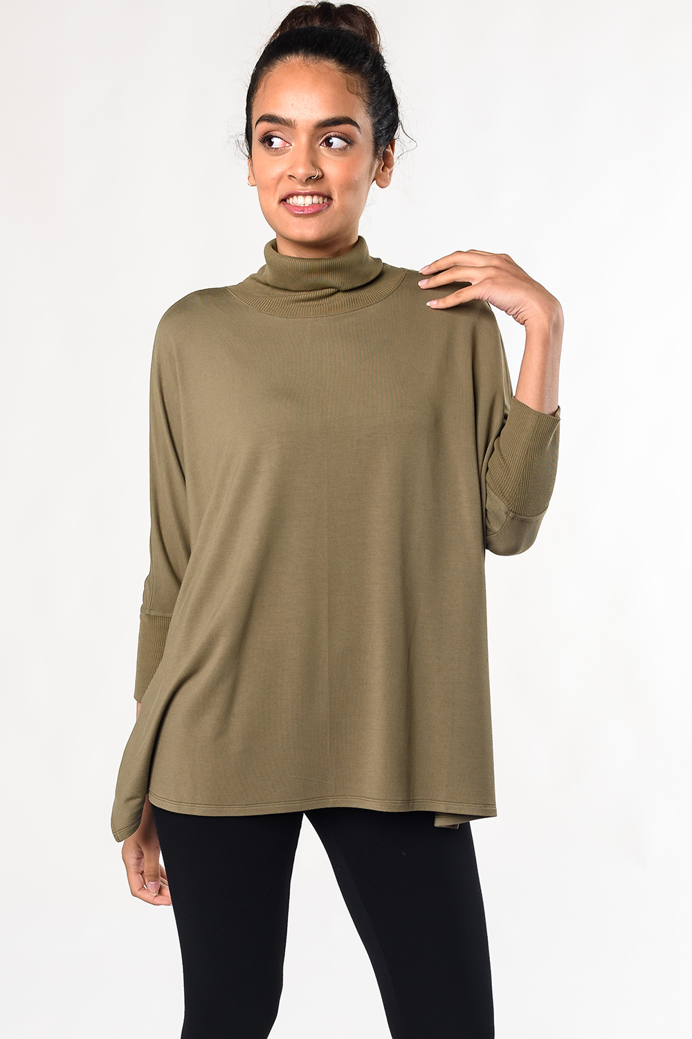 Mock neck tee women's best sale