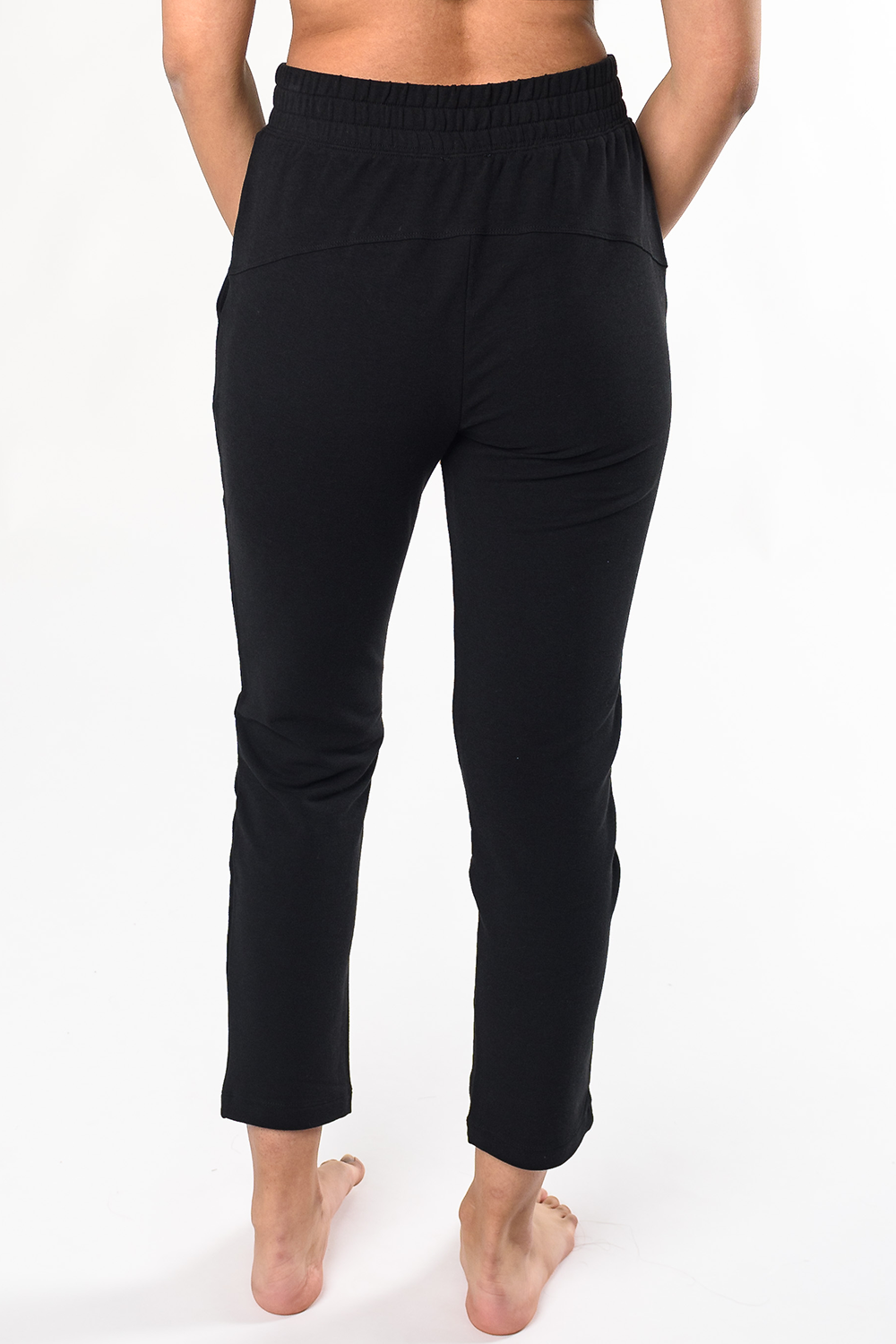Giselle Pull On Bamboo Ankle Pant - Black - Terrera