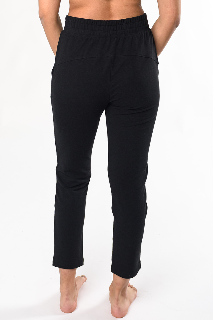 Giselle Pull On Bamboo Ankle Pant - Black - Terrera