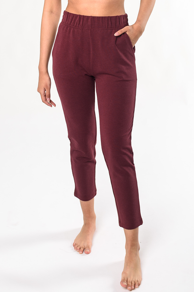 terrera womens wine red bamboo ankle pant canada